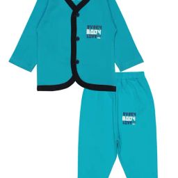 Bodycare Kids Blue Solid Full Sleeves Shirt with Pyjamas-image-2