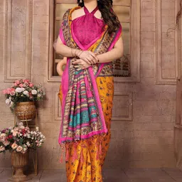 KALINI Kalamkari Art Silk Saree-image-75