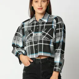 Remanika Black & Grey Chequered Shirt-image-70