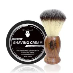 UrbanMooch Brown Imitation Badger Wooden Shaving Brush & Soothing Shaving Cream for Men-26