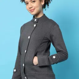 Campus Sutra Grey Cotton Jacket-image-94