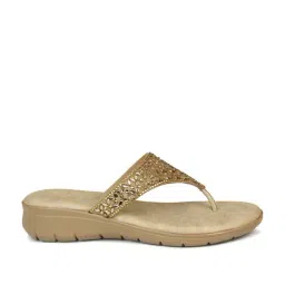Inc.5 Women's Gold Thong Wedges-image-72