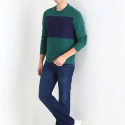 Allen Solly Green Regular Fit Colour Block Sweatshirt image 5
