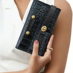 Hidesign HARLEM Blue Animal Effect Medium Leather Clutch-image-60