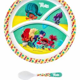 Servewell Multicolor Melamine Round Partition Plate - Set of 3 image 2