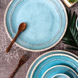 Servewell Blue Melamine Buffet Plate - Set of 6-29