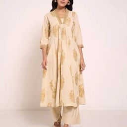 Rangmanch By Pantaloons White Cotton Regular Fit Printed Kurta-image-30