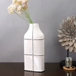 Tayhaa White Ceramic Flower Vase-image-71