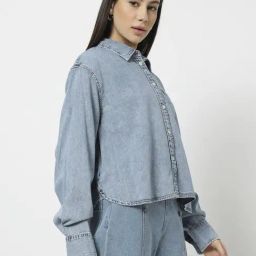GAP Blue Cotton Solid Long Sleeves Shirt-image-13