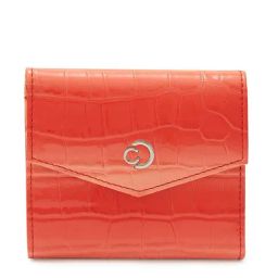 Caprese Eva Coral Faux Leather Textured Tri-Fold Wallet-picture-47