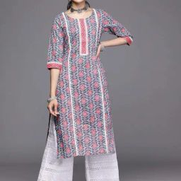 Libas Multicolored Cotton Printed Straight Kurta-31