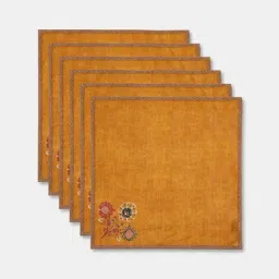 Fabindia Yellow Zahara Cotton Printed Napkin Set Of 6-picture-21