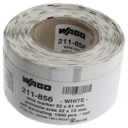 Wago LABEL, 22 X 15MM, PVC, WHITE, 211-856 (1000 Pcs Per Roll)-46