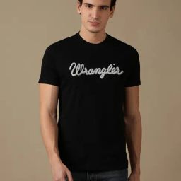 Wrangler Jet Black Regular Fit Logo Print Crew T-Shirt-picture-40