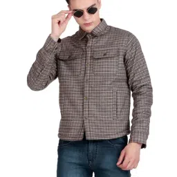 Leather Retail Multi Tweed Regular Fit Checked Shacket-picture-0