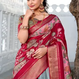 A TO Z CART Printed Ready to Wear Lehenga & Unstitched Blouse With Dupatta image 3