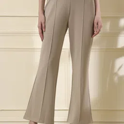 FITHUB Women Loose Fit High-Rise Bootcut Trousers-image-8