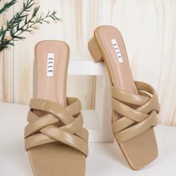 Elle Women's Beige Cross Strap Sandals-picture-24