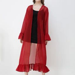Scorpius Maroon Long Shrug-image-9