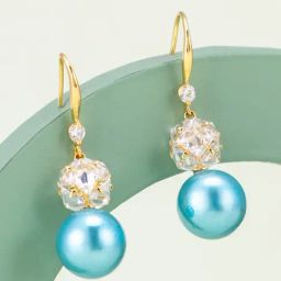Kushal's Fashion Jewellery Aqua Gold Polished Zircon Earring for Women-picture-21