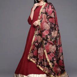 Varanga Maroon Cotton Anarkali Kurta-picture-15