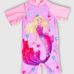 Bubble Berry Girls Pink Printed Swimsuit-picture-0