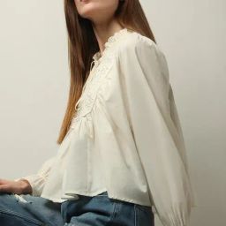Vero Moda Off White Cotton Self Design Top-image-62