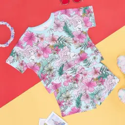 Pantaloons Junior Blue & Pink Cotton Floral Print T-Shirt Set-image-20
