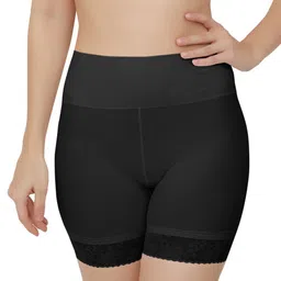 Bella Voste Women Pack Of 2 Boy Shorts Briefs With Lace SH-1658-Beige-Black-M-image-96