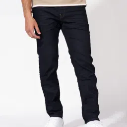 American Eagle Navy Cotton Straight Fit Jeans-picture-39