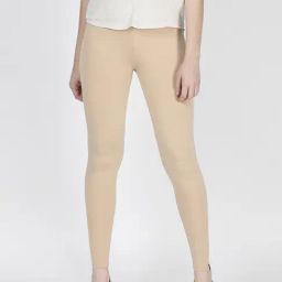 TWIN BIRDS Beige Ankle Length Leggings-image-1