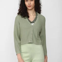 Van Heusen Sage Green Regular Fit Cardigan-picture-26