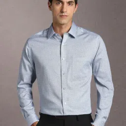 Louis Philippe Blue Cotton Regular Fit Printed Shirt-picture-23