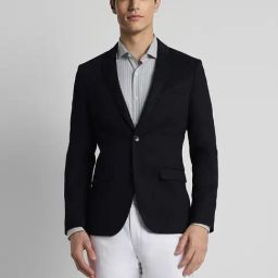 Peter England Oxford Blue Slim Fit Blazer-image-50