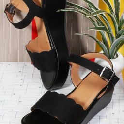 Carlton London Women's Black Ankle Strap Wedges-image-16