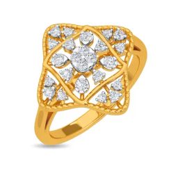 Kisna Diamond & Gold Jewellery Roselind 14k (585) Diamond & Gold Ring For Women-picture-46
