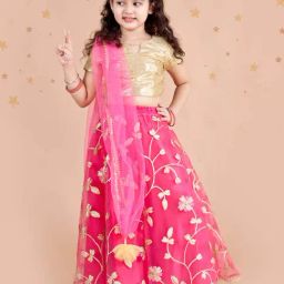 Pspeaches Girls Fuchsia Regular Fit Lehenga Choli-picture-42