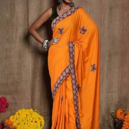 Unnati Silks Yellow Pure Cotton Printed Saree With Unstitched Blouse-picture-27
