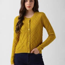 Van Heusen Yellow Regular Fit Cardigan-31