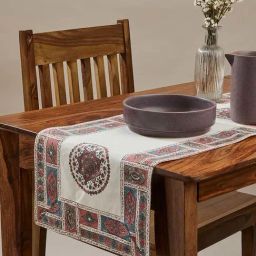 Fabindia Home Cerise Pink Cotton 322 GSM Table Runner-19
