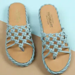 Tao Paris Women's Lisbon Blue Thong Sandals-image-83