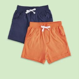 Pantaloons Baby Navy & Orange Cotton Regular Fit Shorts (Pack of 2)-image-64