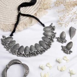 Teejh Pitara Collection Chakori Oxidized Jewellery Set-image-56
