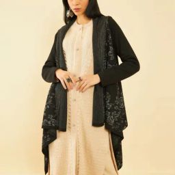Soch Black Floral Print Shrug-image-42