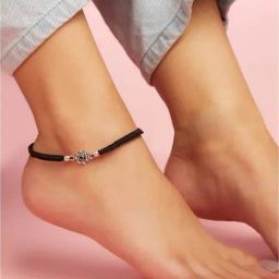 Zavya 92.5 Sterling Silver Flower Stone Anklet for Women-picture-46