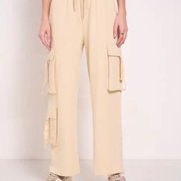 Ajile By Pantaloons White Cotton Straight Fit Cargos-image-43