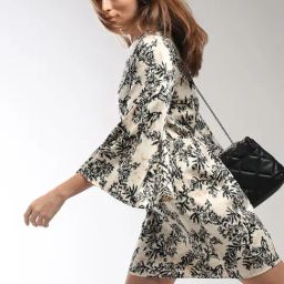 Vero Moda Beige & Black Floral Print A Line Dress-image-13