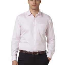 Van Heusen Pink Cotton Regular fit Solid Shirt-image-100