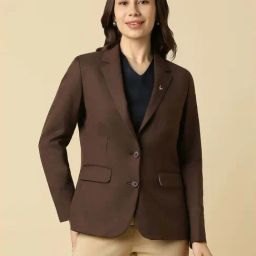 Allen Solly Brown Regular Fit Blazer-image-3