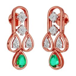 Joyalukkas 18k (750) Purity Rose Gold Sparkling Dew Drop Diamond Earring-image-44